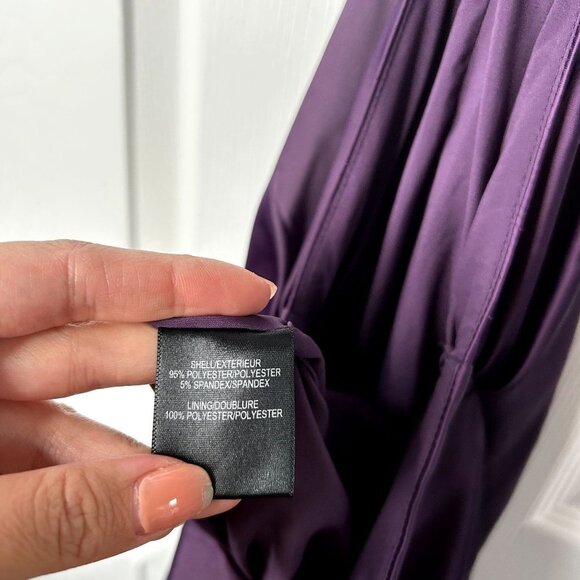 One33 Social Purple Satin Cutout Sleeveless Front Slit Gown Women's Size 0 - Picture 14 of 15